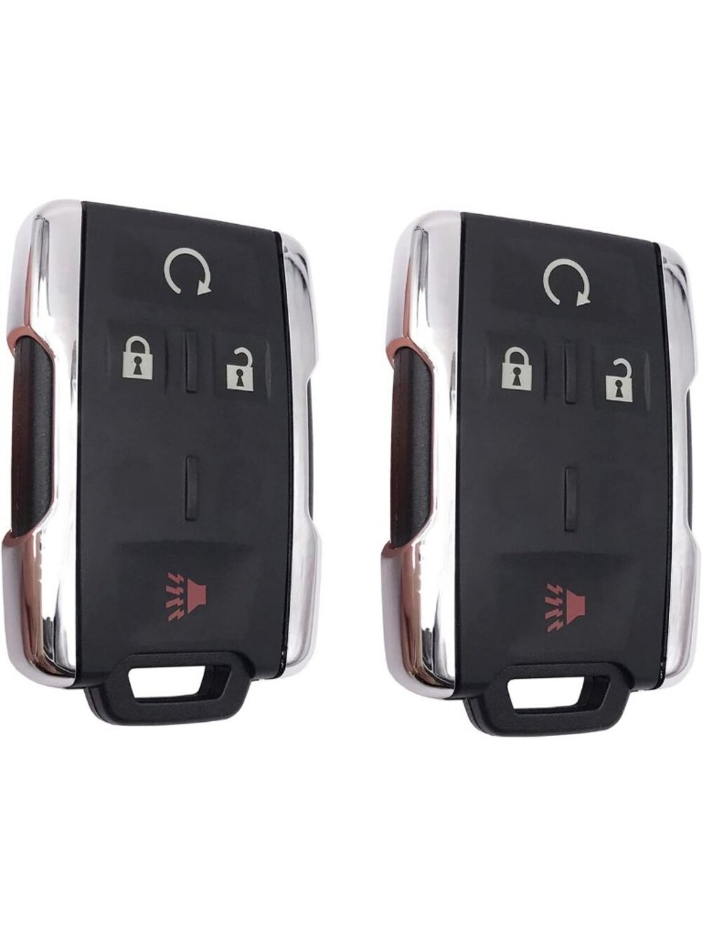 Key Fob Cover Case for GMC Sierra, Chevy Silverado, Keyless Entry Shell, Silver